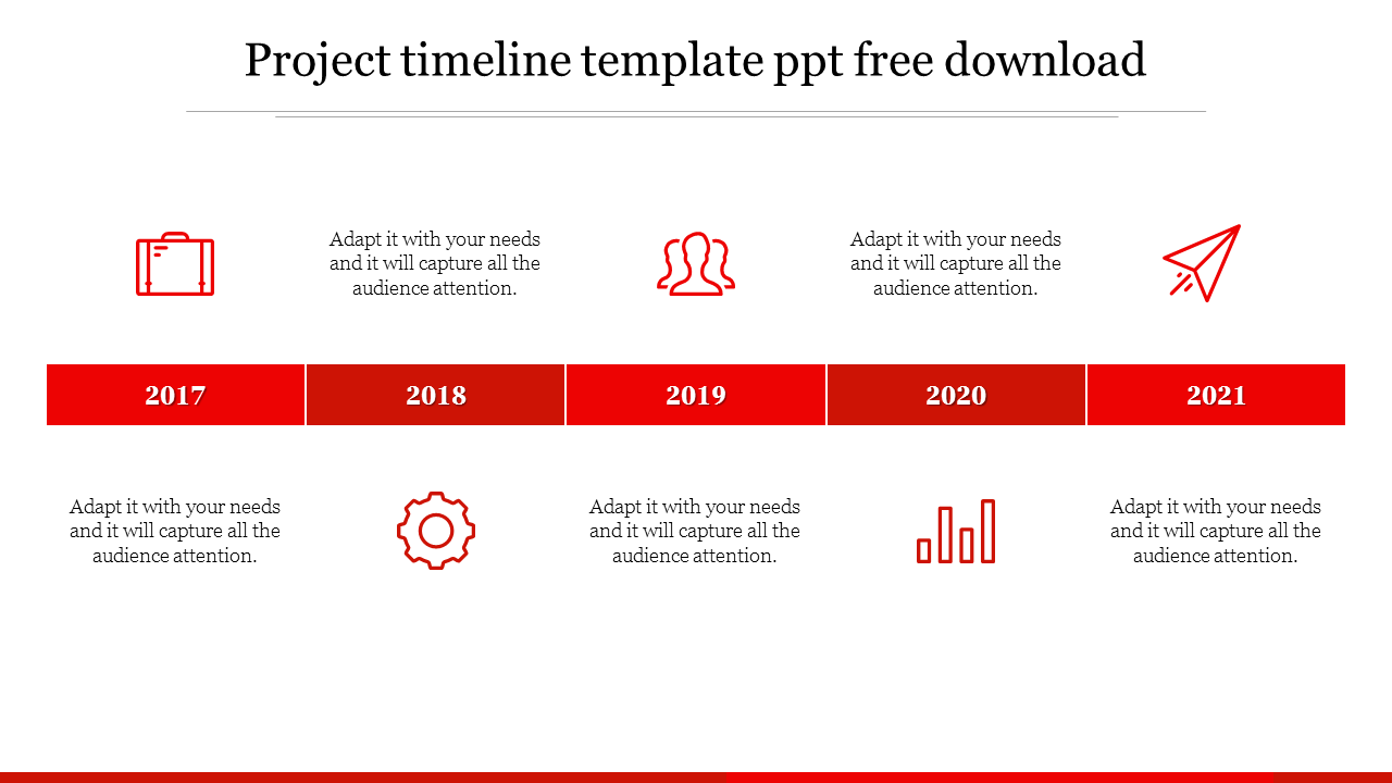 project timeline template ppt free download-Red